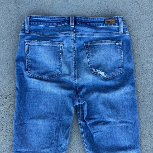 Paige Hoxton Crop Jeans Mid Rise Light Wash Denim Women's Blue Size 29 - Picture 2 of 13